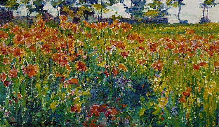 Robert William Vonnoh Poppies in France China oil painting art